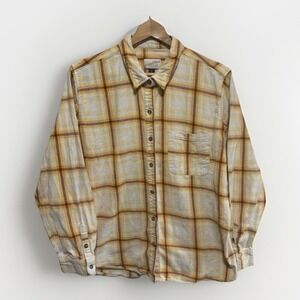 Plaid Flannel Shirt Long Sleeve Button Up Top Grunge Casual Skater Layer FallXL